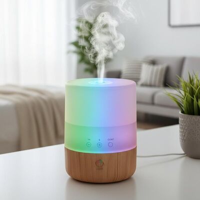 Buon prezzo Umidificatore d'aria ad ultrasuoni inglese con cronometraggio 1H 3H 6H CONT e 7 luci colorate adatte al soggiorno in camera da letto in linea